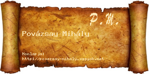 Povázsay Mihály névjegykártya